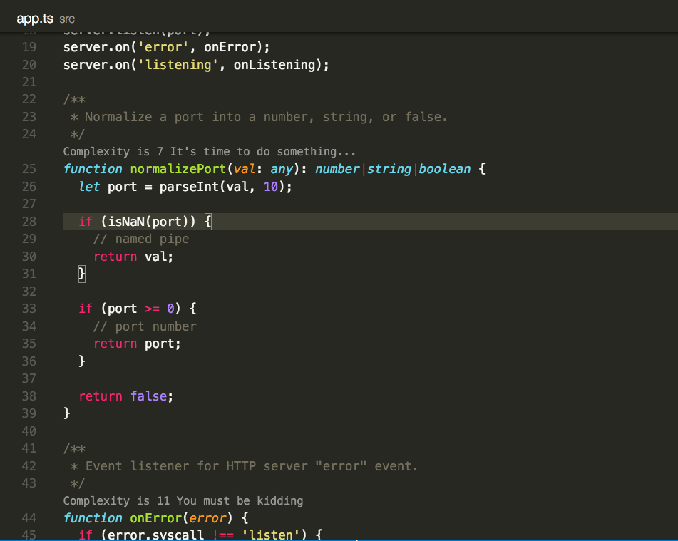 complexity CodeLens