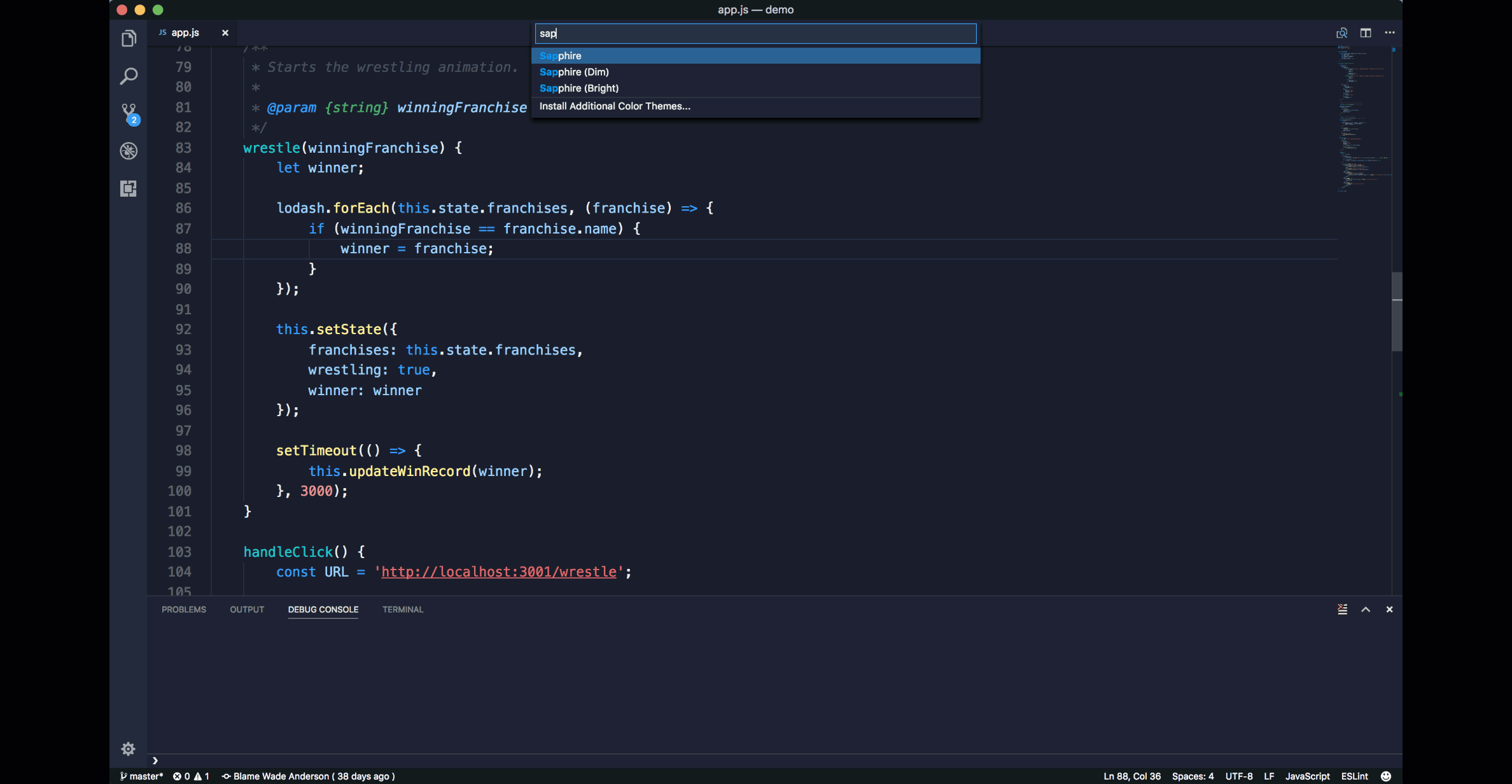 sapphire color theme