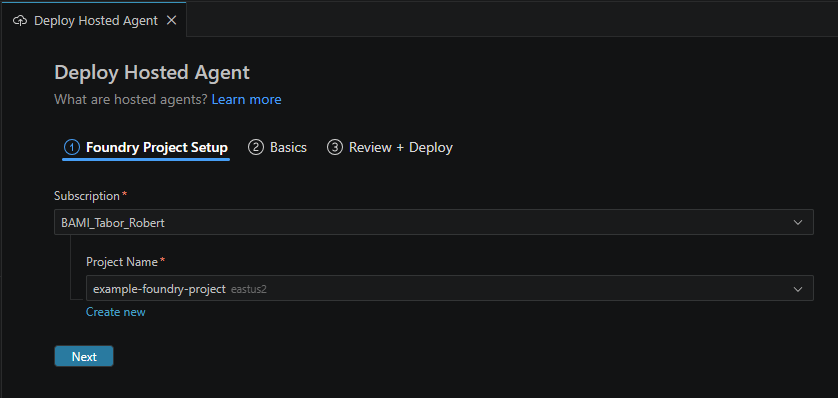 Screenshot showing Deploy Project Setup options.
