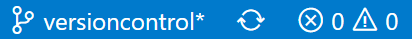 Screenshot of the Status Bar showing the branch indicator with sync status.