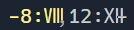 When off, the VIII and XII characters may overlap the following characters